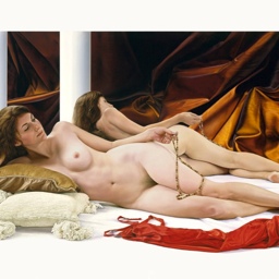 John Vistaunet A Grander Odalisque What Ingres saw in The House of Escher before The Fall oil on canvas, 36" x 54" ©2006
